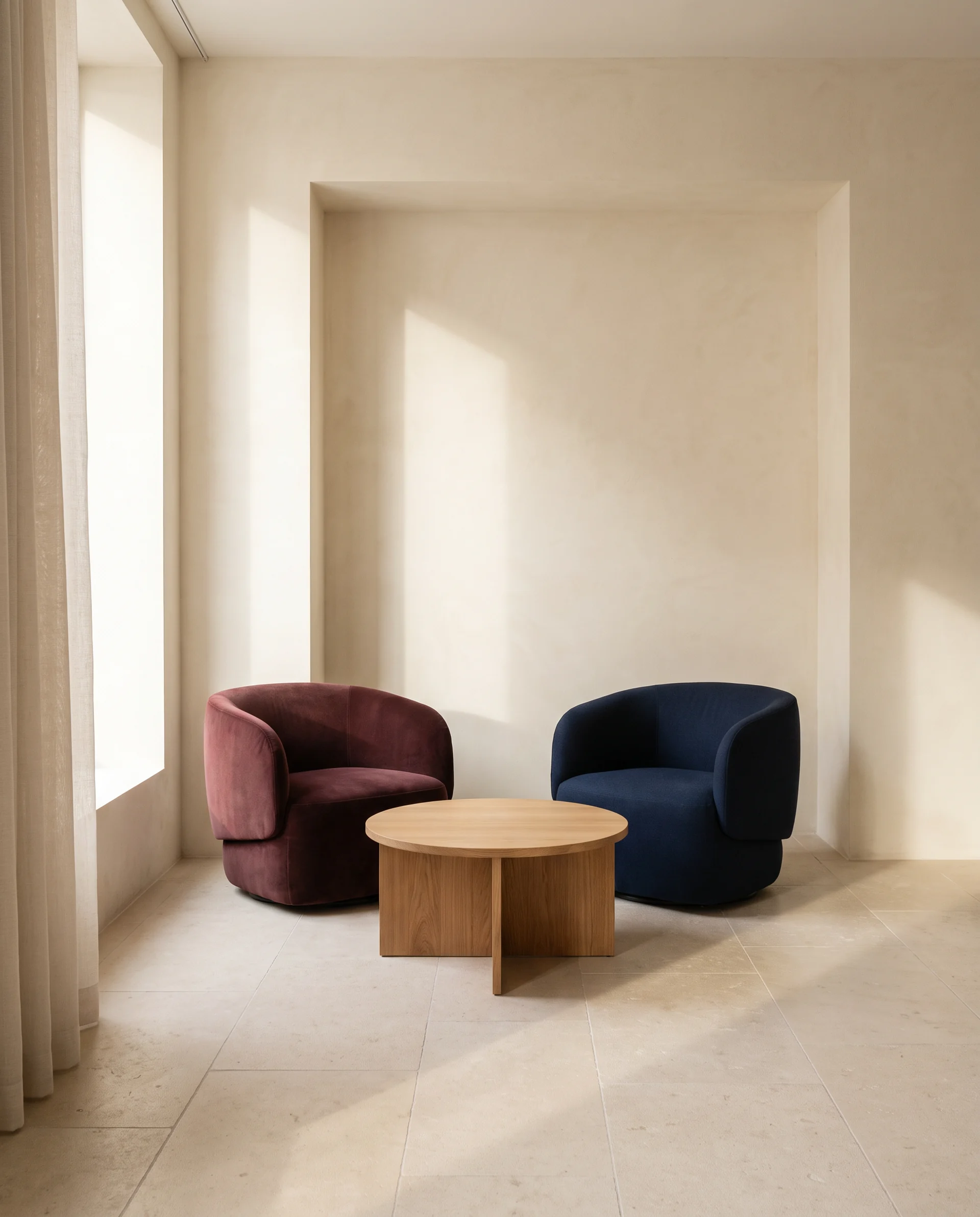 Twee comfortabele stoelen in een lichte ruimte voor een persoonlijk gesprek.